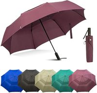 Parapluie de pluie à double ventilation de 54 pouces, coupe-vent robuste avec ouverture automatique, parapluie assez grand pour les voyages en Chine