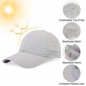 Casquette de baseball en nylon pour homme à séchage rapide, découpée au laser, 6 panneaux, imperméable, vente en gros fabricant - Product Image 3