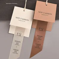 Étiquettes suspendues pour vêtements, étanches, avec code-barres, en papier kraft plié, avec ruban à bords tissés, pour chaussures et chaussettes, respectueuses de l'environnement