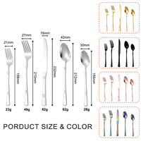 Ensemble de couverts en acier inoxydable épais avec boîte cadeau, 16/20/24 pièces, fourchettes, couteaux et cuillères argentés, vente en gros