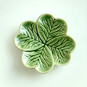 Plat à collation créatif nordique, plateau à fruits, plateau de <span class=keywords><strong>rangement</strong></span>, porcelaine blanche, trèfle à quatre feuilles, design américain, plateau à bijoux - Product Image 5