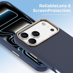 High quality strong magnetic carbon fiber mobile phone <b>case</b> for <b>iPhone</b> 17Air 16 15 14 13 12 shockproof PU back cover - Product Image 5