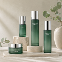 Flacon en verre gris foncé pour émulsion tonifiante, pot de crème pour les yeux avec capuchon métallique brillant, contenants vides de 120 ml, 100 ml, 30 ml, 50 g
