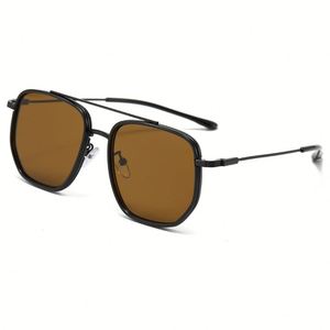 Lunettes de soleil pilote classiques à double pont, personnalisables avec logo, tendance 2025, protection UV400, monture métallique carrée pour hommes et femmes - Product Image 6