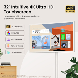 Téléviseur intelligent rotatif d'intérieur de 32 pouces avec diffusion <span class=keywords><strong>en</strong></span> direct, Android 13, écran tactile et roues de défilement amovibles pour le texte - Product Image 1