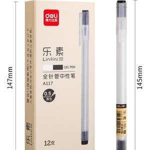 Deli Linfini Gel <b>Pen</b> 0.5mm Black Needle Tip For Student Office Writing - Product Image 5
