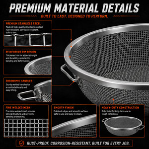 Galvanized Steel Soil Sifter <b>Wire</b> Cloth 1/4 1/8 <b>Mesh</b> 1.0MM <b>Wire</b> Gauge 30cm Diameter 5 Gallon Buckets Filter Set Model - Product Image 5
