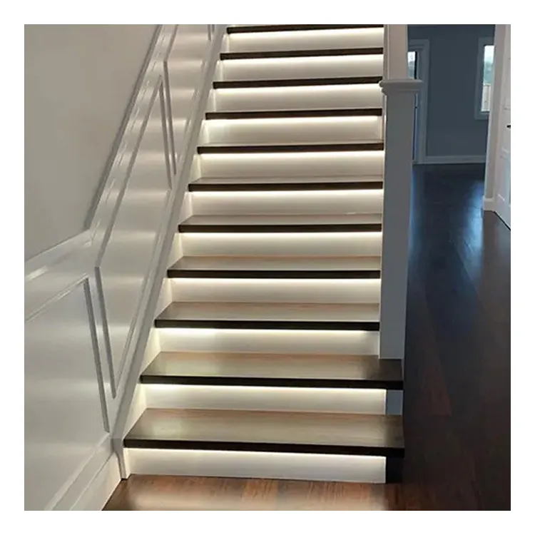 Perfil de luz de línea LED, luz de escalera expuesta y oculta, escalera de perfil de aluminio, luz de paso LED VOC