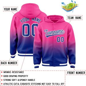 เสื้อแจ็คเก็ตบอมเบอร์แบบไล่เฉดสีตามสั่ง ปักตัวอักษร หมายเลข โลโก้ เสื้อฮู้ดดี้ส่วนตัวสำหรับทุกเพศทุกวัย เสื้อโค้ทเบสบอลสำหรับวัยรุ่น - Product Image 3