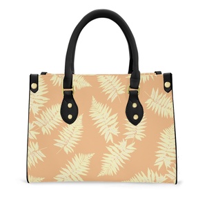 Cetak Digital sublimasi 3D kustom Pulau Fashion Palapalai pakis pola cetak Ms Pu tas tangan cetak sesuai permintaan - Product Image 5