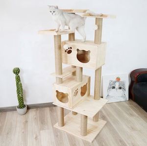 Rascador para Gatos Grande y Moderno, de MDF Beige, con Lana y Embalaje de Cartón, Venta al Por Mayor del Fabricante - Product Image 4