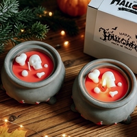 Bougies parfumées en cire de soja en forme de chaudron de sorcière pour Halloween, décorations fantaisie pour la maison, cadeaux originaux, vente en gros