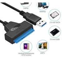 Fabricación de fábrica Blindaje trenzado USB 3,0 a 2,5 "SATA III Extensión de unidad de disco duro externo 22 Pin SSD HDD Cable