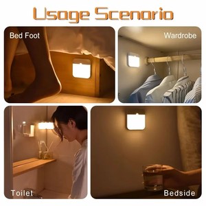 Modern White USB Rechargeable Human-Sensing <b>LED</b> Night <b>Light</b> Wireless Magnetic for Staircase Corridor Other Dedicated Lighting - Product Image 4