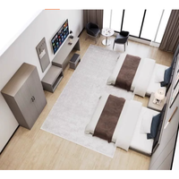 Maßgefertigte Luxuriöse Moderne Panel-Hotelzimmer-Komplettausstattung Kleiderschrank Nachttisch TV-Schreibtische für Apartment-Vermietung Geschäftshotels