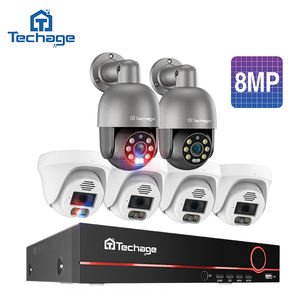 Système de Caméras de Sécurité Filaire <span class=keywords><strong>Techage</strong></span> 8 Canaux 8MP, Kit DVR Analogique CCTV pour la Maison, Audio Vidéo Couleur 4K Ultra HD - Product Image 1