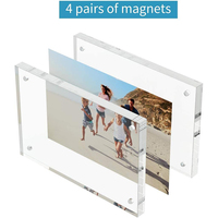 Support photo magnétique double face en acrylique transparent pliable et portable de 5x7 pouces pour bureau