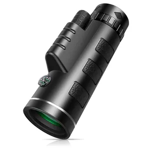 40X60单眼望远镜高清变焦单眼，带智能手机支架 & 三脚架FMC BAK4弱夜视口袋望远镜