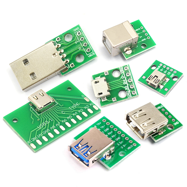 Mini USB to 2.0/3.0 Female Connector Male MICRO Adapter Board Type-C with the Power Module