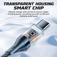 Câble de charge rapide USB C OEM, câble de type C PD avec affichage numérique LED, câble de synchronisation de données tressé pour appareils mobiles