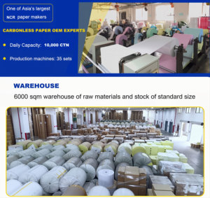 Blocco di carta autocopiativa NCR con logo personalizzabile, 45gsm 50gsm 55gsm 60gsm, A4 A5 A6, 1/3 A4 241mm, 2 o 3 strati, per fatture, <span class=keywords><strong>ricevute</strong></span> e formulari - Product Image 4