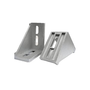 Aluminum Profile Corner Brackets 203040808 Die-Cast Flat Bottom L-Shaped Connectors Industrial Accessories - Product Image 2
