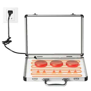 Ensemble de massage aux pierres chaudes en basalte noir naturel de 18 pièces avec chauffe-pierres pour soulager les douleurs musculaires et spa à domicile - Product Image 2