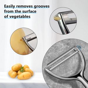 Éplucheur manuel robuste et durable en acier inoxydable pour légumes et fruits, écoresponsable - Product Image 2