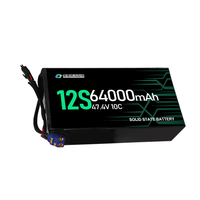 Batterie lithium-ion à semi-conducteurs haute capacité 274Wh/kg 64000mAh 55000mAh 6S/12S 10C pour drones à voilure fixe et aéronefs EVTOL