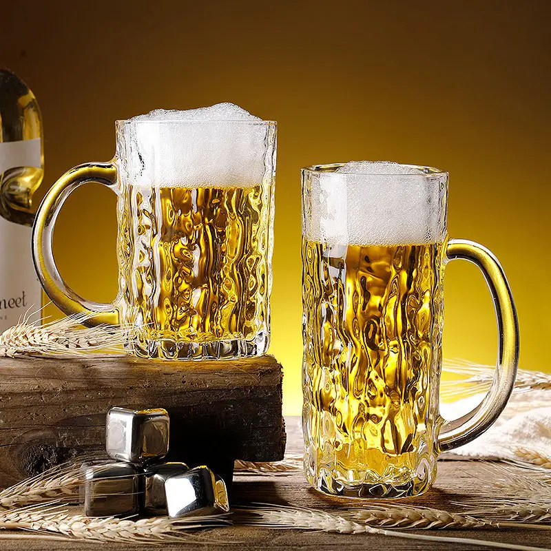 Caneca de cerveja com alça para festas personalizadas de fábrica, caneca redonda de 16 onças para cerveja, copo com alça