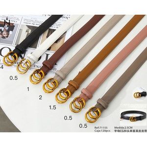 Cintura in Vera Pelle 2,5 Cm con Fibbia con Lettera CG, Cinture Moda Donna - Product Image 1