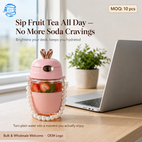 Mignon Gobelet en Verre Moderne avec Oreilles de Lapin et Perles, Capacité 350ml/400ml, Écologique, Logo Personnalisable, Portable pour Café et Eau au Bureau