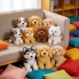 Boneka Bentuk Anjing Lucu Kawaii Berkualitas Tinggi 8 inci, Penjualan Langsung Pabrik, Grosir Laris untuk Acara Ulang Tahun, Isi Kapas PP - Product Image 1