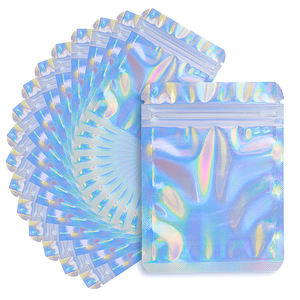 En stock <span class=keywords><strong>Yin</strong></span> y <span class=keywords><strong>Yang</strong></span> Bolsa de impresión holográfica + transparente Mylar Bolsa Ziplock Resellable Biodegradable Embalaje Bolsas de plástico - Product Image 2