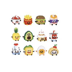 Wholesale Micro Building <strong>Blocks</strong> Toys with Funny Plastic Construct Custom <strong>Brick</strong> Figures Foods Hamburg Avocado Bread Chips Cake - Product Image 1