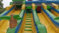 Parc aquatique gonflable géant tropical en PVC pour enfants, idéal pour la location commerciale en extérieur
