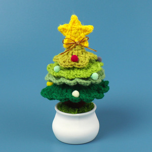 Crochet Arbre De Noël Pot En Gros Tissé À La <span class=keywords><strong>Main</strong></span> Pot De Fleur Amigurumi Voiture Suspendus Décorations Nouvel <span class=keywords><strong>An</strong></span> <span class=keywords><strong>Cadeau</strong></span> pour Tous - Product Image 1