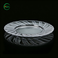 Assiettes jetables en plastique PS brillant de qualité supérieure, vaisselle de qualité alimentaire pour mariage et fête d'anniversaire, vente en gros