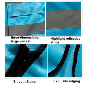 Straßen verkehrs sicherheits weste mit Logo mit mehreren Taschen Benutzer definierte reflektierende Fahrbahn sicherheit Weste Licht weste - Product Image 5