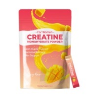 Sachets individuels de poudre de créatine monohydrate et de collagène pour femmes, marque privée OEM/ODM, pour un regain d'énergie et un soutien cutané
