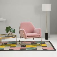 Fauteuil d'appoint en tissu velours pour meubles en gros, cadre en cuivre, canapé de salon