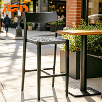 Nouvelles chaises de bar hautes empilables à prix abordable pour cuisine, tabourets de jardin en rotin, mobilier de bistrot, chaise de bar extérieure pour repas
