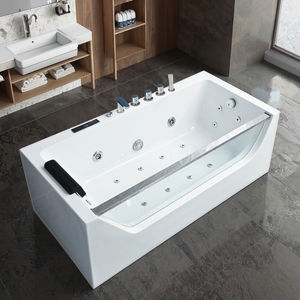 Luxuriöse 1,7 Meter moderne Acrylglas freistehende Ecke Whirlpool Drainer umwelt freundliche Blasen massage Spa 60gal Kapazität - Product Image 2