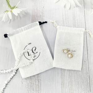 Wholesale Custom Logo Drawstring <b>Bag</b> Linen Pouch Ribbon Jewelry Packaging Pouches <b>Dust</b> <b>Bag</b> for Jewelry - Product Image 2