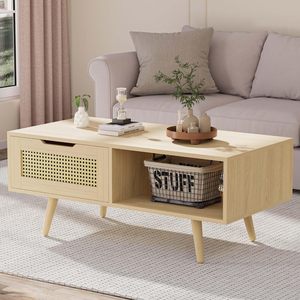 Cross-border TV cabinet, <b>small</b> apartment minimalist living room rattan <b>sliding</b> door audio-visual cabinet, new Chinese style - Product Image 2