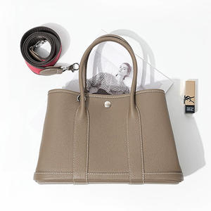 Custom High-End women's genuine leather <b>handbag</b> with high-quality top layer cowhide and large capacity garden tote bag - Product Image 3