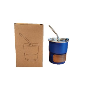 Stainless Steel Coffee Mug 300ml With Straw Outdoor Camping Cup Simple Design For Travel And Gift - Product Image 5