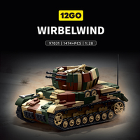 97031 Vehículo Antiaéreo Thunderbolt Alemán de la Segunda Guerra Mundial, Set de Construcción de Tanque de Plástico ABS con Camuflaje, Juguete de Construcción Difícil