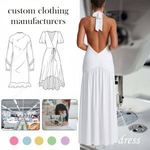Vestido de Festa de Verão de Luxo para Mulheres Elegante Slim Plissado Ombro a Ombro Decote V Costas Nuas Fenda Sensual Novo Elegante Longo até o Chão - Product Image 2