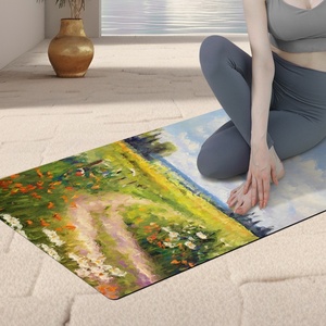 Tapis de yoga professionnel haut de gamme pour femmes - Caoutchouc naturel PU importé antidérapant 185 cm de longueur 4,5 mm Impression personnalisée du logo paysage - Product Image 3